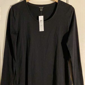 Ann Taylor Rounded Neck & Hem 100% Pima Cotton Shirt  Size Medium NWT